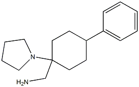 [4-phenyl-1-(pyrrolidin-1-yl)cyclohexyl]methanamine Struktur