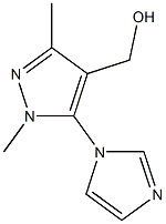 [5-(1H-imidazol-1-yl)-1,3-dimethyl-1H-pyrazol-4-yl]methanol,,结构式