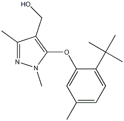[5-(2-tert-butyl-5-methylphenoxy)-1,3-dimethyl-1H-pyrazol-4-yl]methanol Struktur