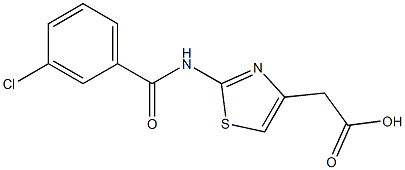 {2-[(3-chlorobenzoyl)amino]-1,3-thiazol-4-yl}acetic acid Structure