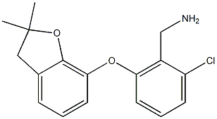{2-chloro-6-[(2,2-dimethyl-2,3-dihydro-1-benzofuran-7-yl)oxy]phenyl}methanamine,,结构式