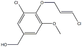 {3-chloro-4-[(3-chloroprop-2-en-1-yl)oxy]-5-methoxyphenyl}methanol,,结构式