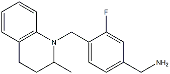 {3-fluoro-4-[(2-methyl-1,2,3,4-tetrahydroquinolin-1-yl)methyl]phenyl}methanamine 结构式