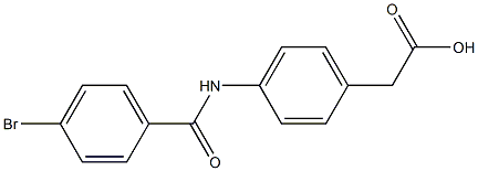 {4-[(4-bromobenzoyl)amino]phenyl}acetic acid,,结构式