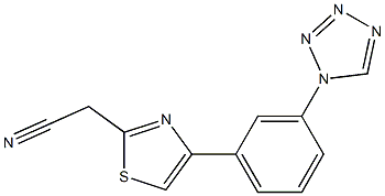 {4-[3-(1H-tetrazol-1-yl)phenyl]-1,3-thiazol-2-yl}acetonitrile 化学構造式