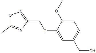 {4-methoxy-3-[(5-methyl-1,2,4-oxadiazol-3-yl)methoxy]phenyl}methanol,,结构式