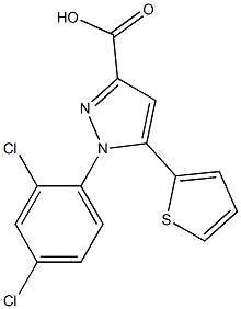 1-(2,4-dichlorophenyl)-5-(thiophen-2-yl)-1H-pyrazole-3-carboxylic acid Structure