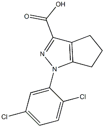 1-(2,5-dichlorophenyl)-1,4,5,6-tetrahydrocyclopenta[c]pyrazole-3-carboxylic acid 化学構造式