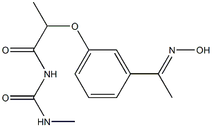 1-(2-{3-[1-(hydroxyimino)ethyl]phenoxy}propanoyl)-3-methylurea Structure