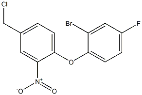 1-(2-bromo-4-fluorophenoxy)-4-(chloromethyl)-2-nitrobenzene,,结构式