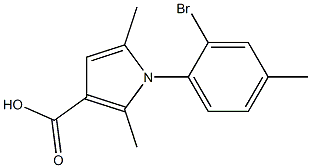 1-(2-bromo-4-methylphenyl)-2,5-dimethyl-1H-pyrrole-3-carboxylic acid,,结构式