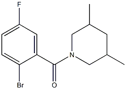 1-(2-bromo-5-fluorobenzoyl)-3,5-dimethylpiperidine Struktur