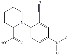 1-(2-cyano-4-nitrophenyl)piperidine-2-carboxylic acid Structure