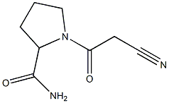 1-(2-cyanoacetyl)pyrrolidine-2-carboxamide 化学構造式