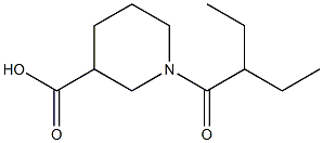 1-(2-ethylbutanoyl)piperidine-3-carboxylic acid Struktur