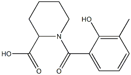 1-(2-hydroxy-3-methylbenzoyl)piperidine-2-carboxylic acid Struktur
