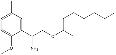 1-(2-methoxy-5-methylphenyl)-2-(octan-2-yloxy)ethan-1-amine Struktur