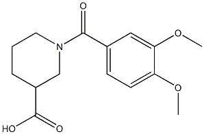 1-(3,4-dimethoxybenzoyl)piperidine-3-carboxylic acid,,结构式