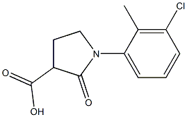 1-(3-chloro-2-methylphenyl)-2-oxopyrrolidine-3-carboxylic acid,,结构式