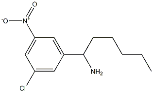 1-(3-chloro-5-nitrophenyl)hexan-1-amine,,结构式