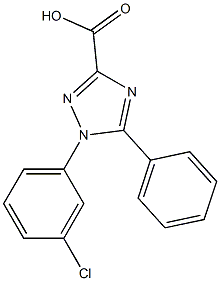 1-(3-chlorophenyl)-5-phenyl-1H-1,2,4-triazole-3-carboxylic acid,,结构式