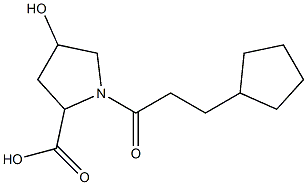 1-(3-cyclopentylpropanoyl)-4-hydroxypyrrolidine-2-carboxylic acid Structure