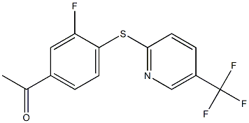 1-(3-fluoro-4-{[5-(trifluoromethyl)pyridin-2-yl]sulfanyl}phenyl)ethan-1-one Struktur