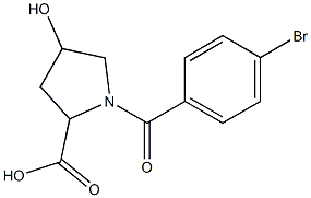 1-(4-bromobenzoyl)-4-hydroxypyrrolidine-2-carboxylic acid Struktur