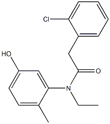 2-(2-chlorophenyl)-N-ethyl-N-(5-hydroxy-2-methylphenyl)acetamide 化学構造式