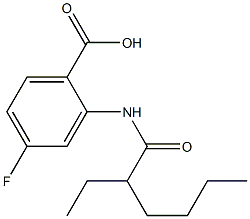 2-(2-ethylhexanamido)-4-fluorobenzoic acid 化学構造式