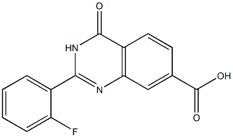 2-(2-fluorophenyl)-4-oxo-3,4-dihydroquinazoline-7-carboxylic acid 化学構造式