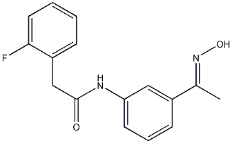2-(2-fluorophenyl)-N-{3-[(1E)-N-hydroxyethanimidoyl]phenyl}acetamide 化学構造式