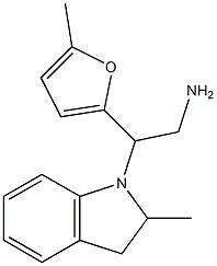 2-(2-methyl-2,3-dihydro-1H-indol-1-yl)-2-(5-methylfuran-2-yl)ethan-1-amine,,结构式