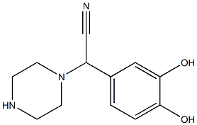 2-(3,4-dihydroxyphenyl)-2-(piperazin-1-yl)acetonitrile Struktur