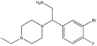2-(3-bromo-4-fluorophenyl)-2-(4-ethylpiperazin-1-yl)ethanamine,,结构式