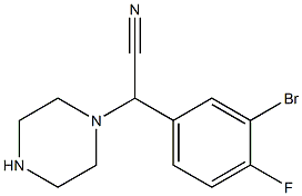2-(3-bromo-4-fluorophenyl)-2-(piperazin-1-yl)acetonitrile,,结构式