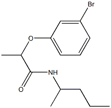 2-(3-bromophenoxy)-N-(pentan-2-yl)propanamide 化学構造式