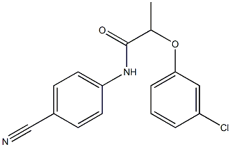 2-(3-chlorophenoxy)-N-(4-cyanophenyl)propanamide,,结构式