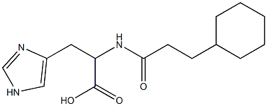 2-(3-cyclohexylpropanamido)-3-(1H-imidazol-4-yl)propanoic acid Struktur