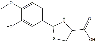 2-(3-hydroxy-4-methoxyphenyl)-1,3-thiazolidine-4-carboxylic acid Structure