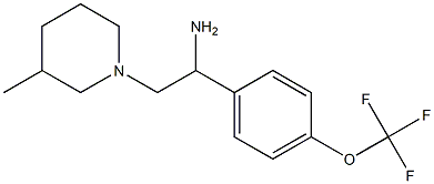 2-(3-methylpiperidin-1-yl)-1-[4-(trifluoromethoxy)phenyl]ethan-1-amine,,结构式