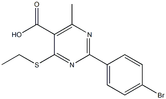 2-(4-bromophenyl)-4-(ethylthio)-6-methylpyrimidine-5-carboxylic acid|