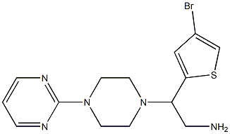 2-(4-bromothiophen-2-yl)-2-[4-(pyrimidin-2-yl)piperazin-1-yl]ethan-1-amine 化学構造式
