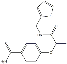 2-(4-carbamothioylphenoxy)-N-(furan-2-ylmethyl)propanamide 化学構造式