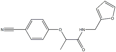 2-(4-cyanophenoxy)-N-(furan-2-ylmethyl)propanamide,,结构式
