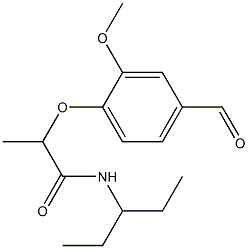 2-(4-formyl-2-methoxyphenoxy)-N-(pentan-3-yl)propanamide Structure