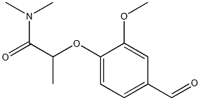 2-(4-formyl-2-methoxyphenoxy)-N,N-dimethylpropanamide Struktur