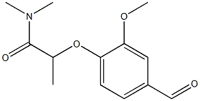 2-(4-formyl-2-methoxyphenoxy)-N,N-dimethylpropanamide 化学構造式