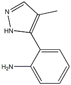 2-(4-methyl-1H-pyrazol-5-yl)aniline,,结构式