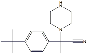 2-(4-tert-butylphenyl)-2-(piperazin-1-yl)propanenitrile Struktur